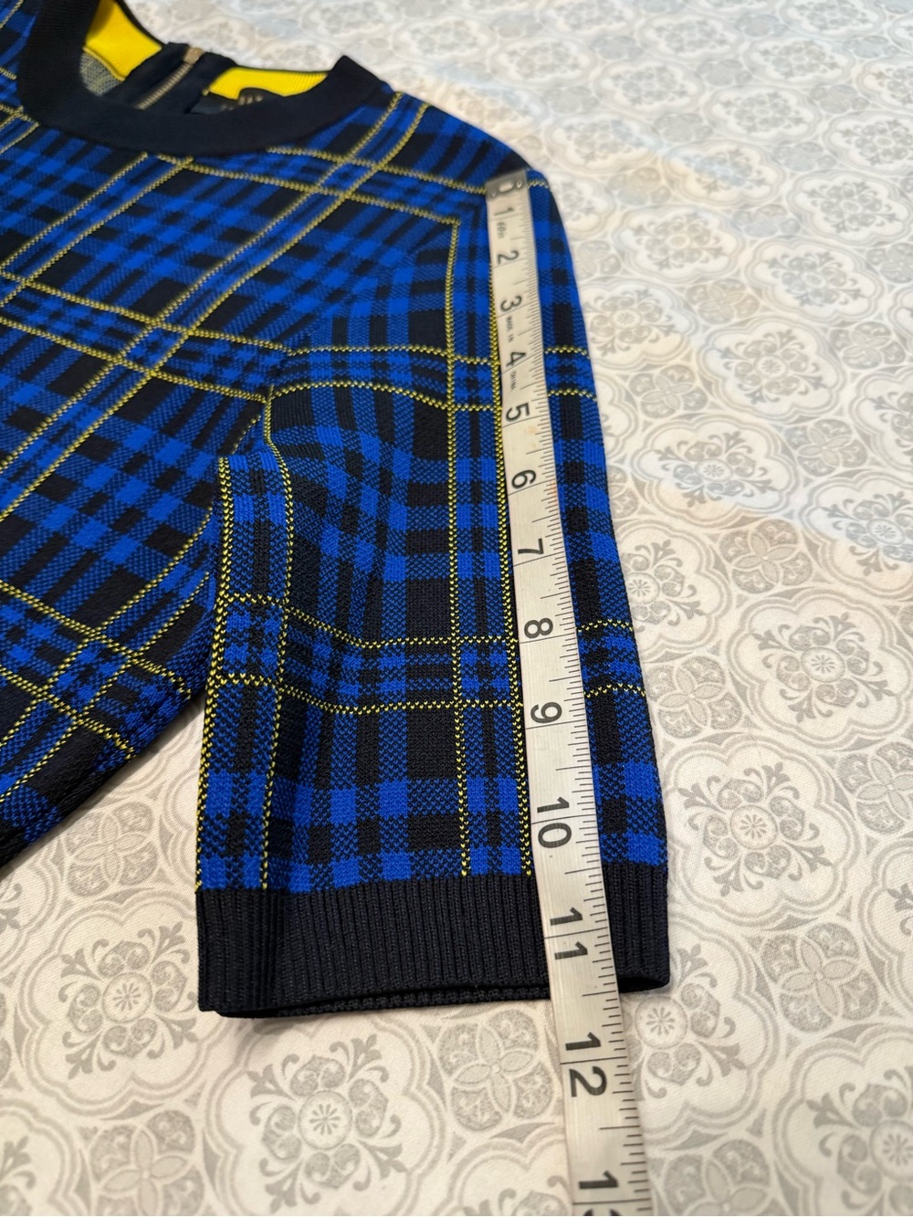 Ted Baker Nilar Knitted Check Skater Dress, Blue Size 6(Ted 2) - Picture 16 of 16